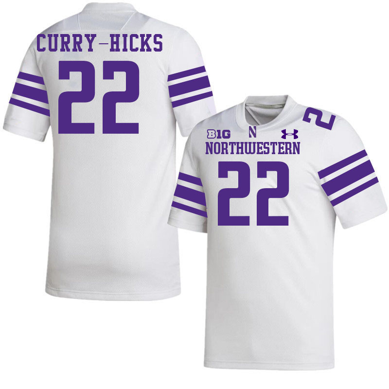 Northwestern Wildcats #22 Terrion Curry-Hicks College Football Jerseys Stitched-White